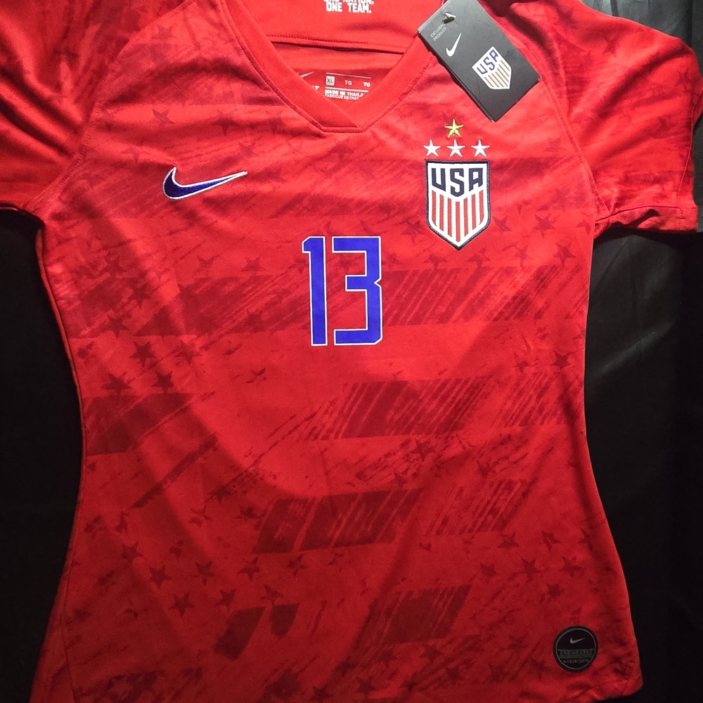 Nike US National Team USA Soccer #13 Alex Morgan Jersey Dri-Fit Womens Size XL